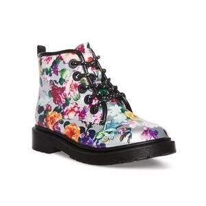 Steve Madden Kids JTelem Floral Side Zipper Lace Up Girls’ Combat Boots Size 5